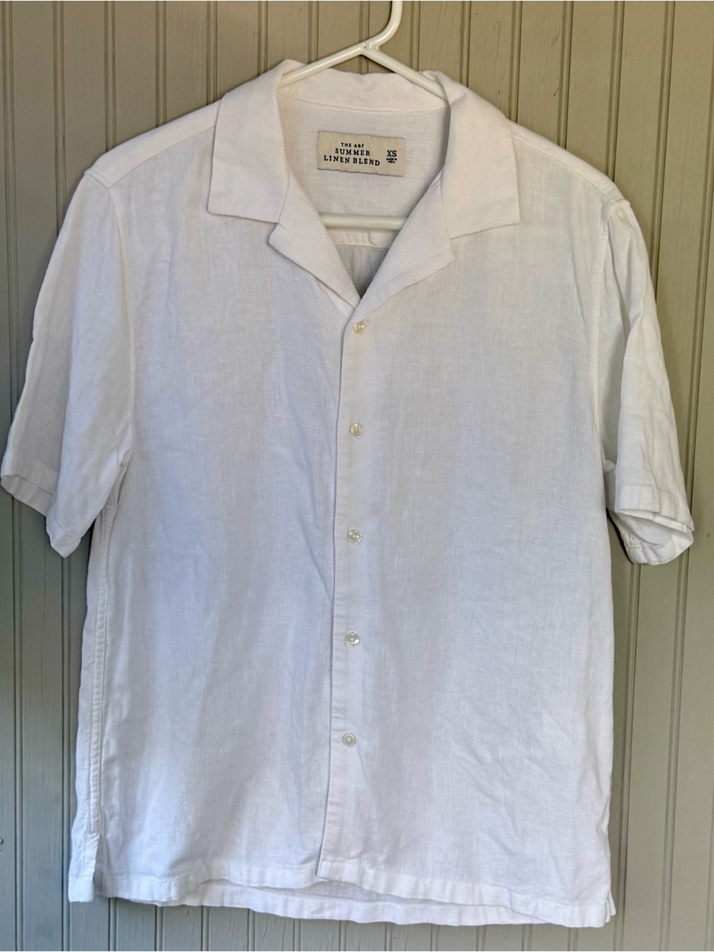 Abercrombie & Fitch Summer Linen Blend Short-Sleeve Camp Button-Down Shirt